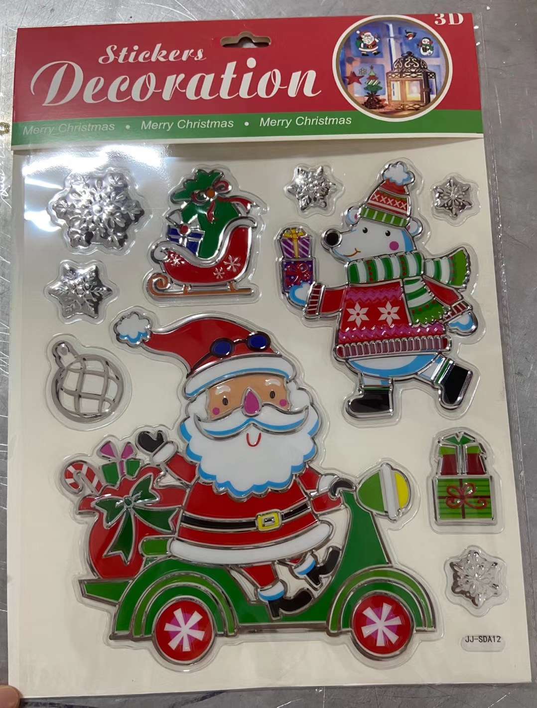 SDA Christmas Series Silver-embossed Vacuum Forming Stickers undefined