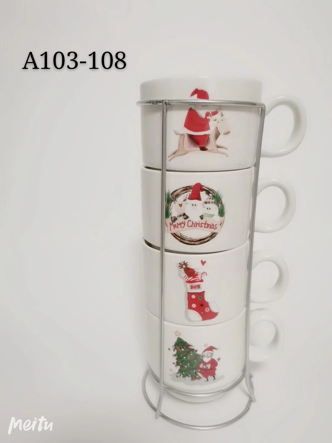 Creative and simple coffee set cups for office and home use, ceramic cups with stainless steel frames, and custom logos are supported Specification image