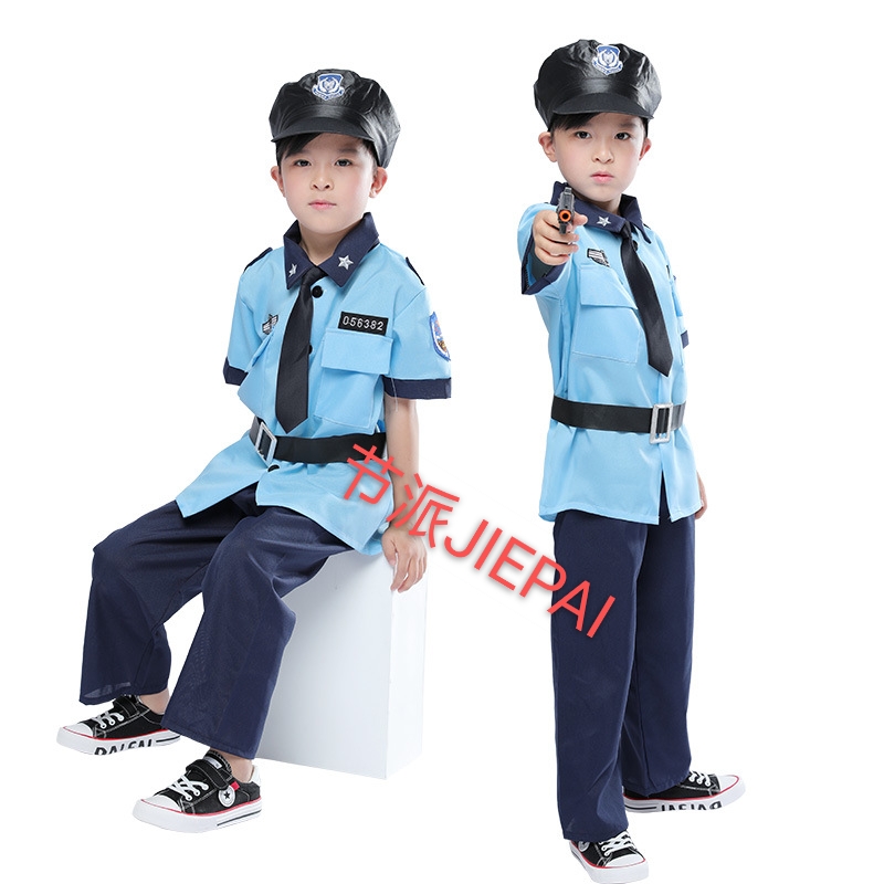 Wholesale of new performance and party uniforms for young police officers Application Scenario
