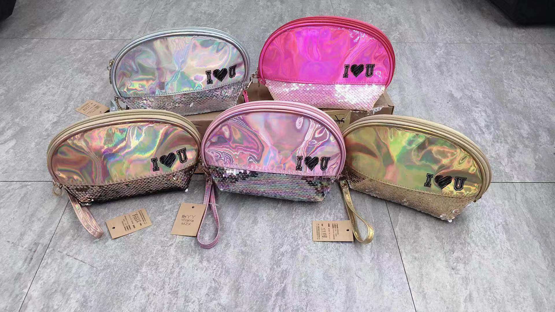 半圆亮片化妆包产品图