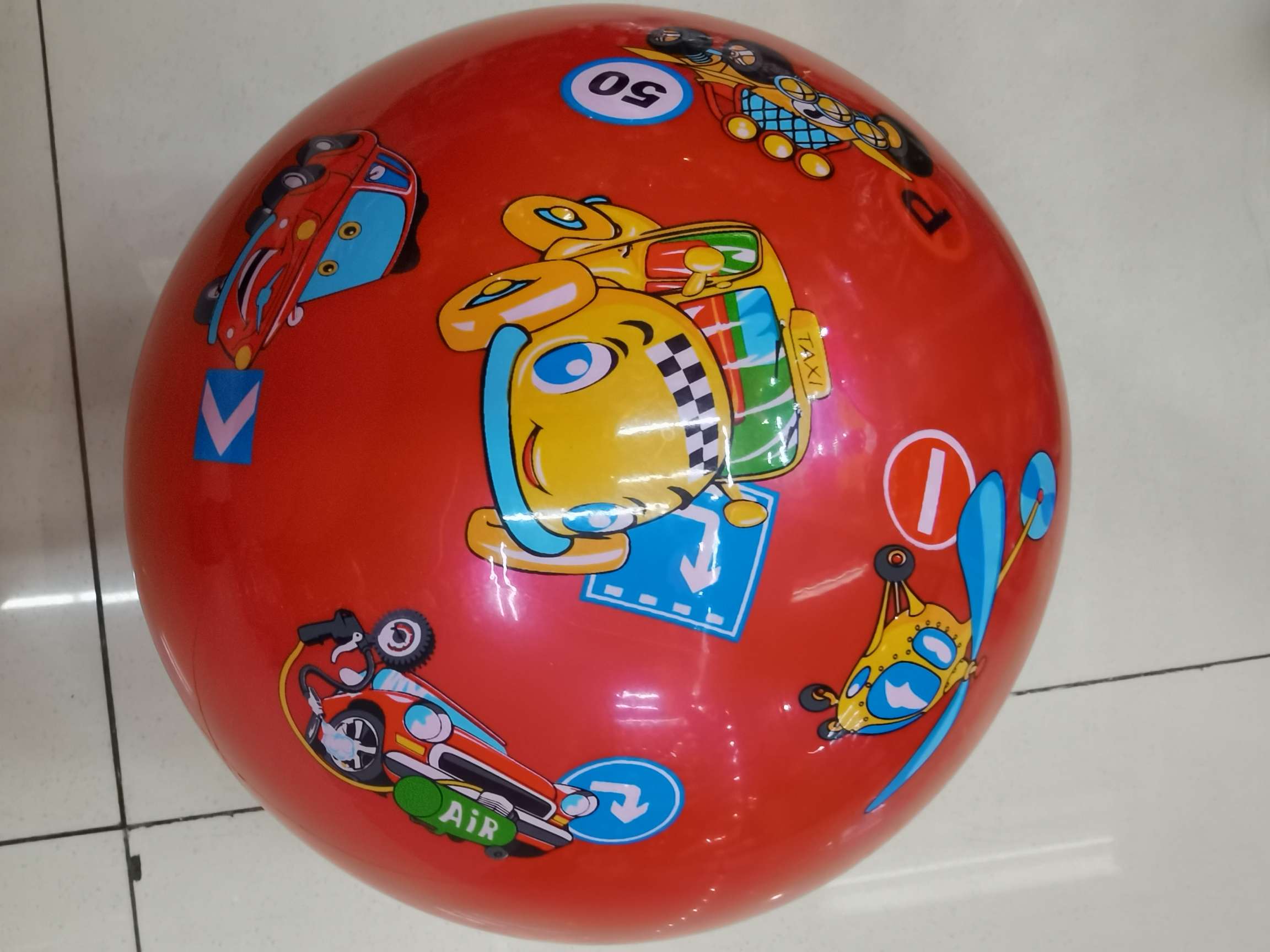 厂家直销9寸贴卡通汽车连标球