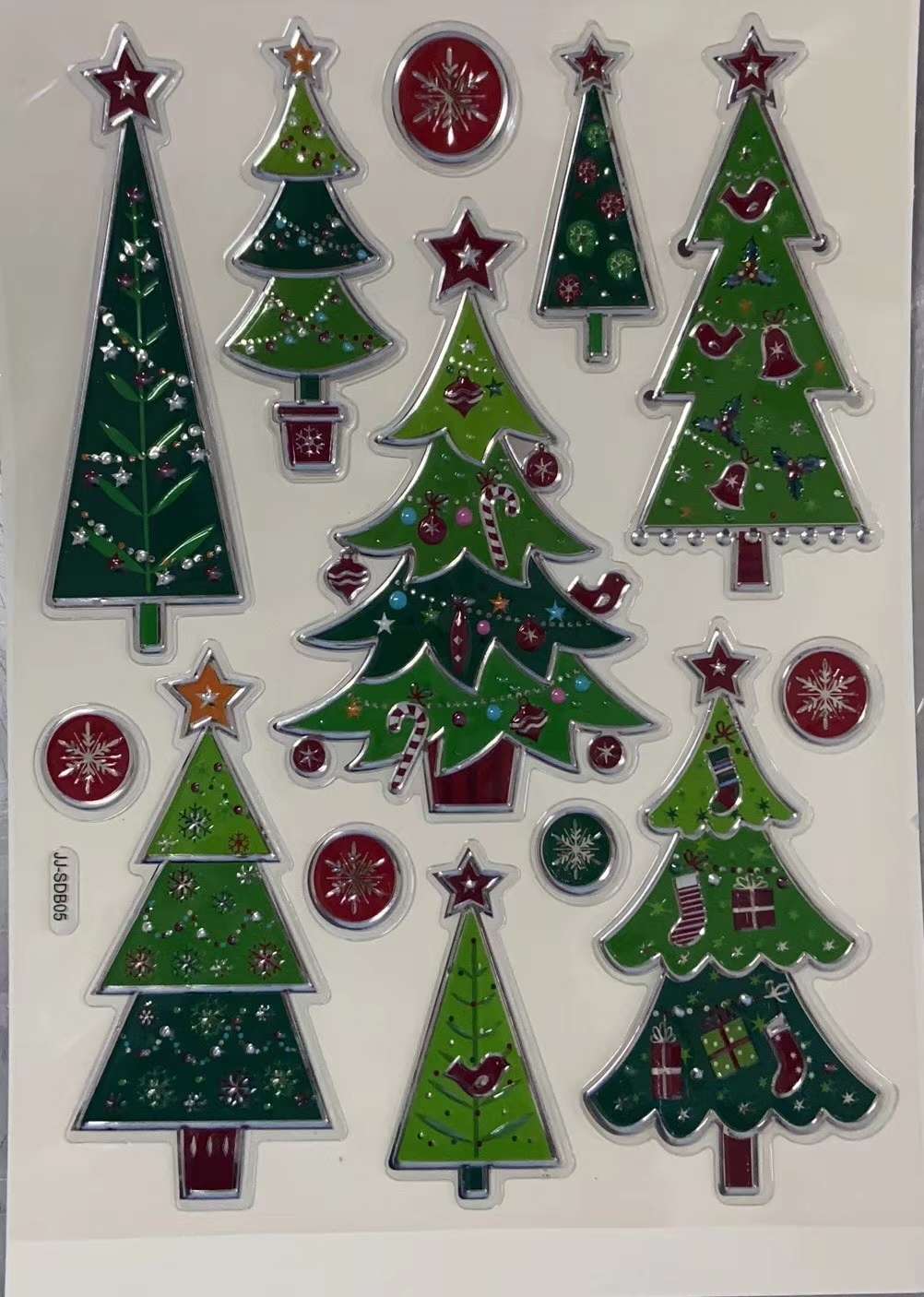 SDB Christmas Series Silver-embossed Blister stickers undefined