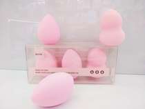 Box with three makeup eggs, makeup puff, gourd puff, oblique cut puff, water drop puff
