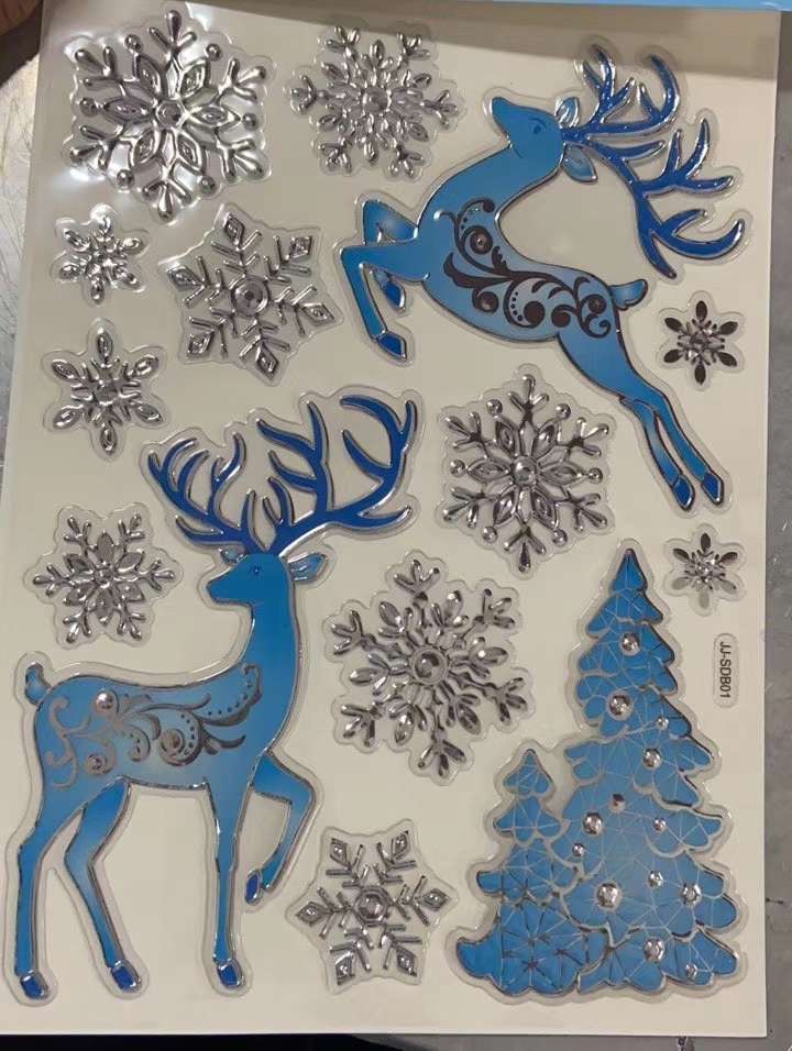 SDB Christmas Series Silver-embossed Blister stickers undefined