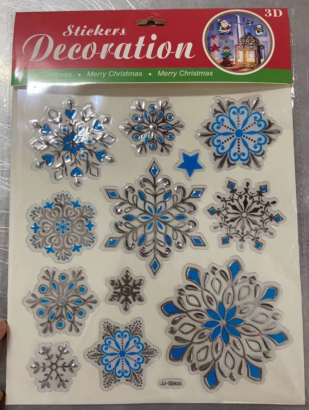 SDA Christmas Series Silver-embossed Vacuum Forming Stickers undefined