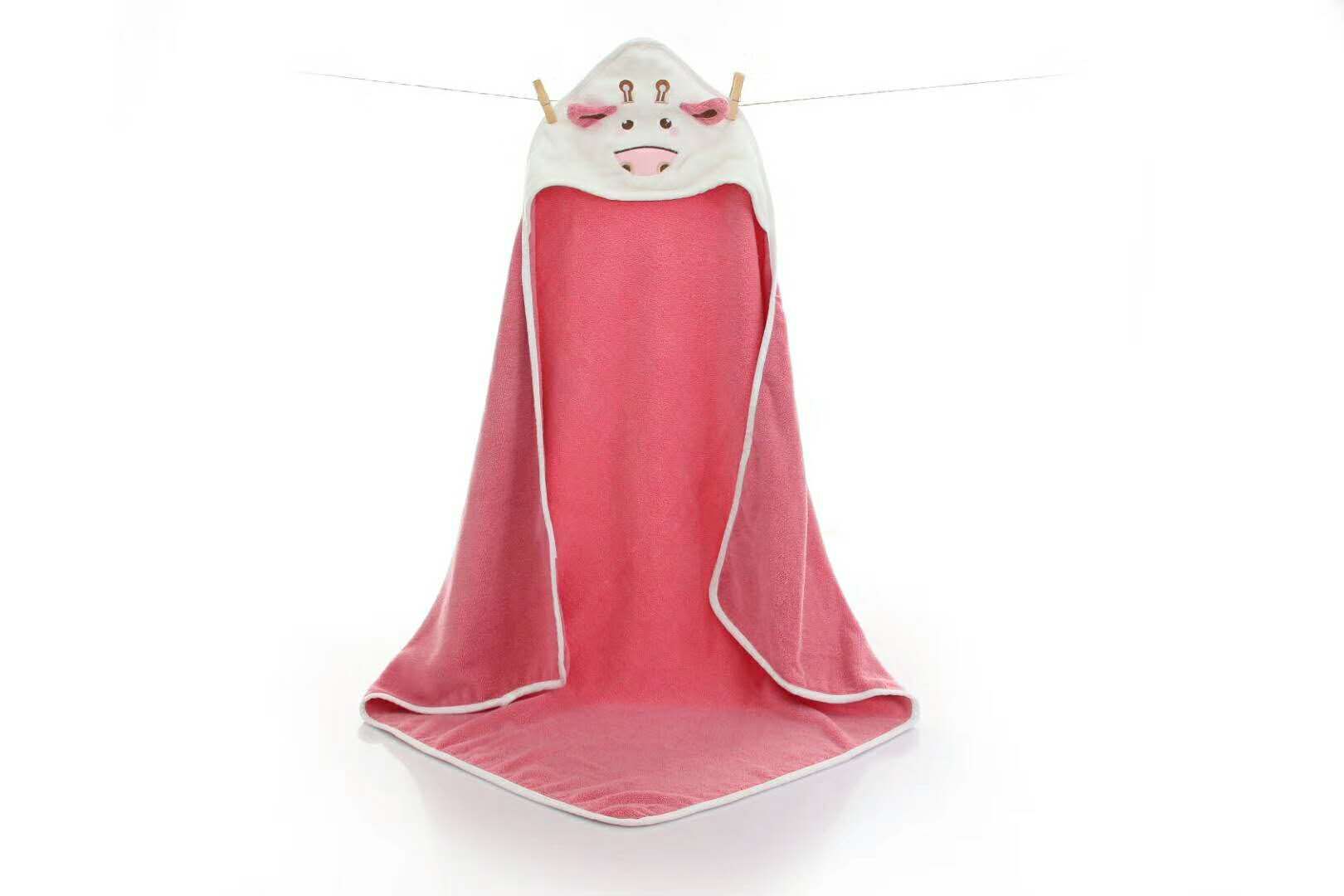 32股毛圈小牛抱被90*90白底实物图