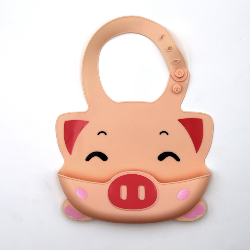 Baby Food Bib Food Pocket Waterproof Bib Baby Drool Towel Large Children's Silicone Bib Food Pocket Item Picture