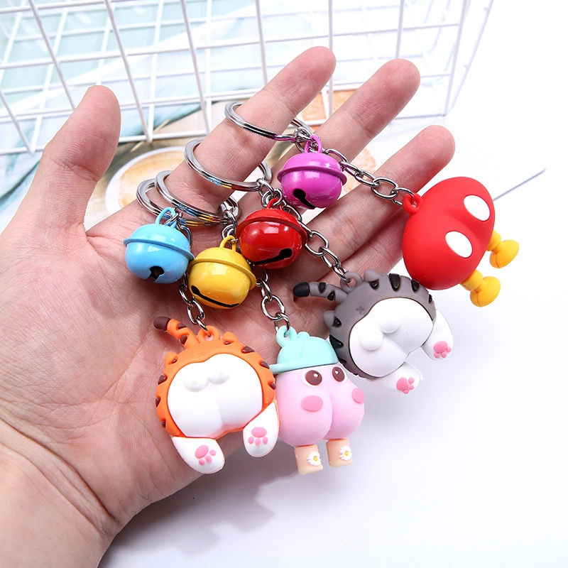ins influencer unicorn PVC soft rubber bell keychain, car bag pendant, street stall promotion keychain gift undefined