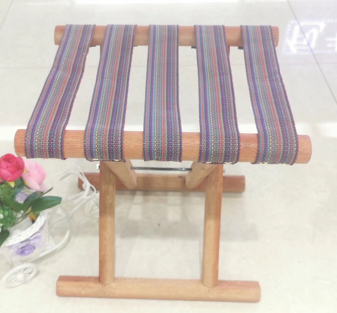 40#宽带木马扎木料材质凳面布条质量完美可靠图