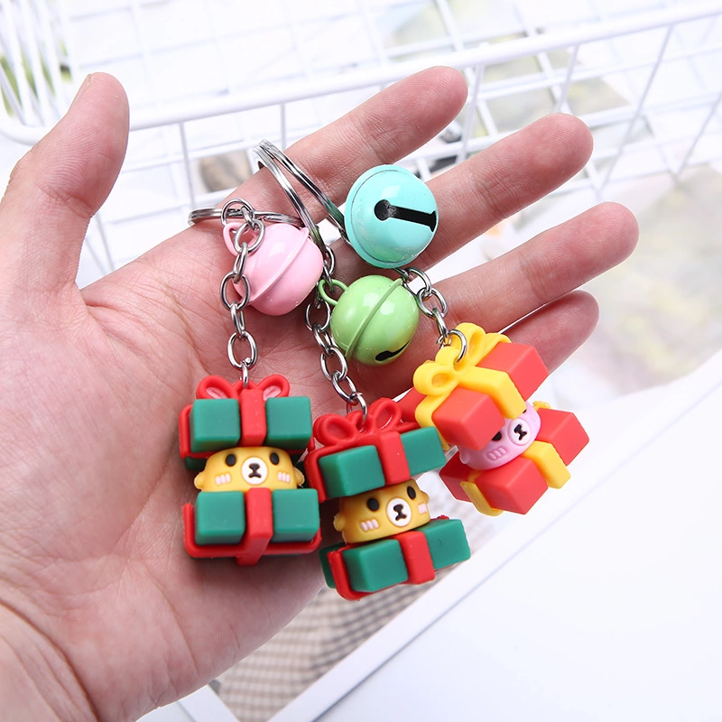 ins influencer unicorn PVC soft rubber bell keychain, car bag pendant, street stall promotion keychain gift undefined