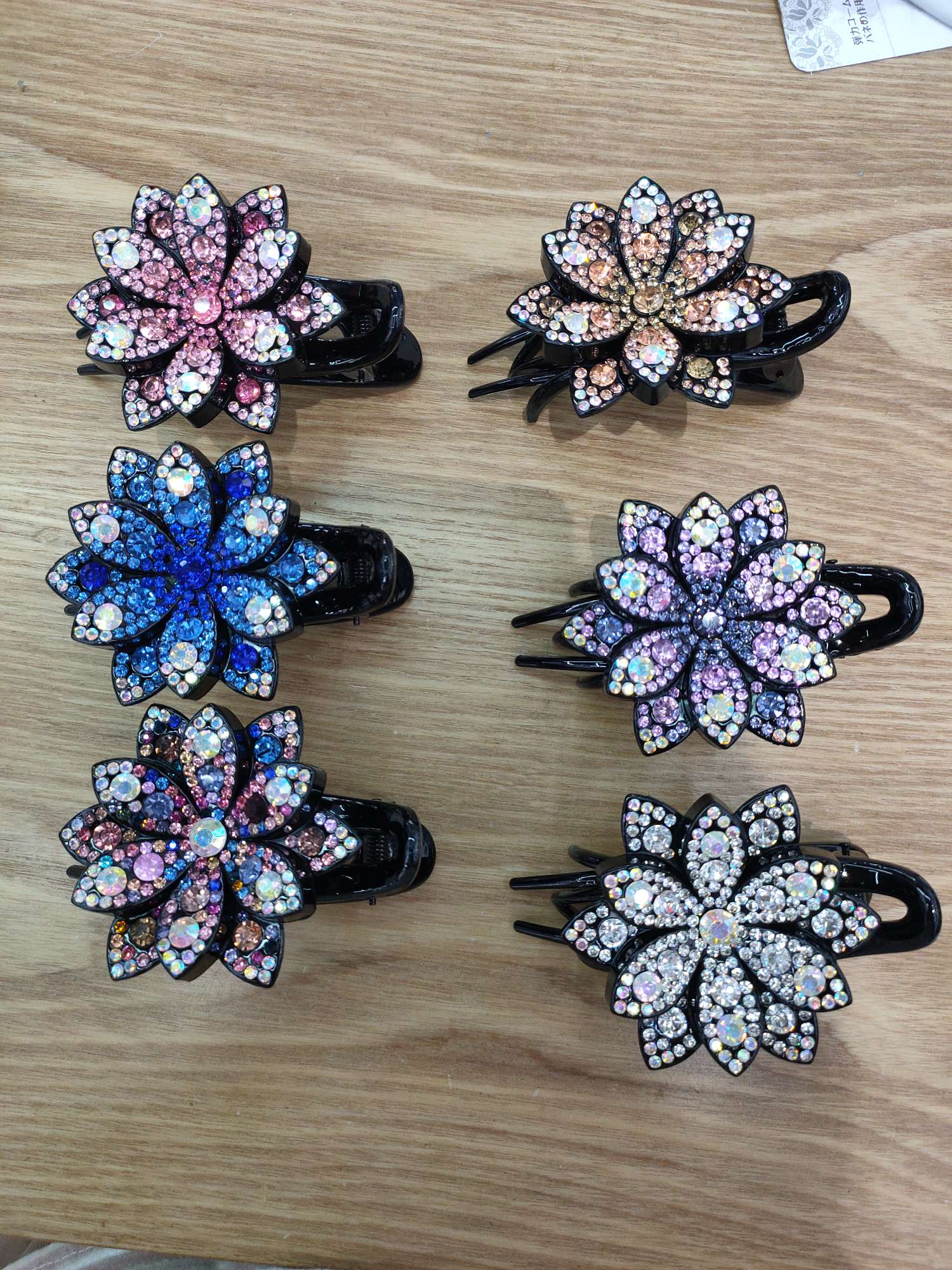 Three Teeth Clip Duck Bill Clip Top Clip Hair Clip Female Adult Hair Accessories Rhinestone Disc Hair Mother Hair Clip Item Picture