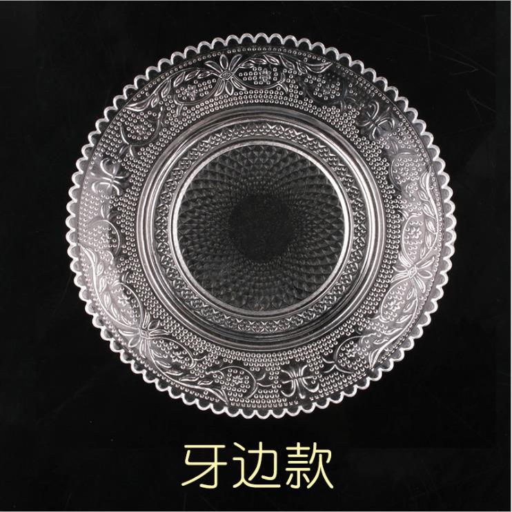 批发玻璃果盘KTV小吃碟零食盘珍珠碟蛋糕底盘