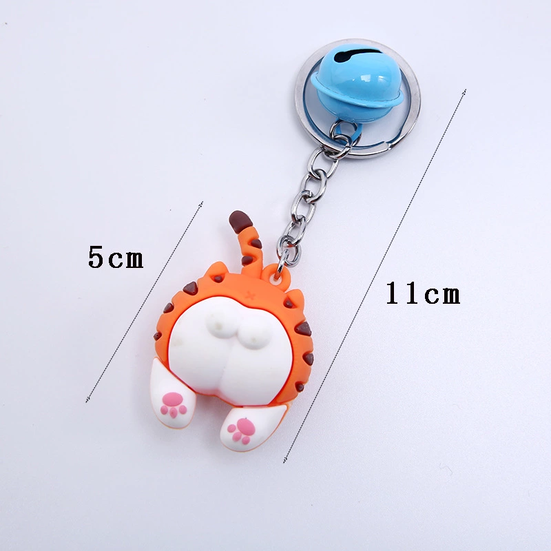 ins influencer unicorn PVC soft rubber bell keychain, car bag pendant, street stall promotion keychain gift undefined