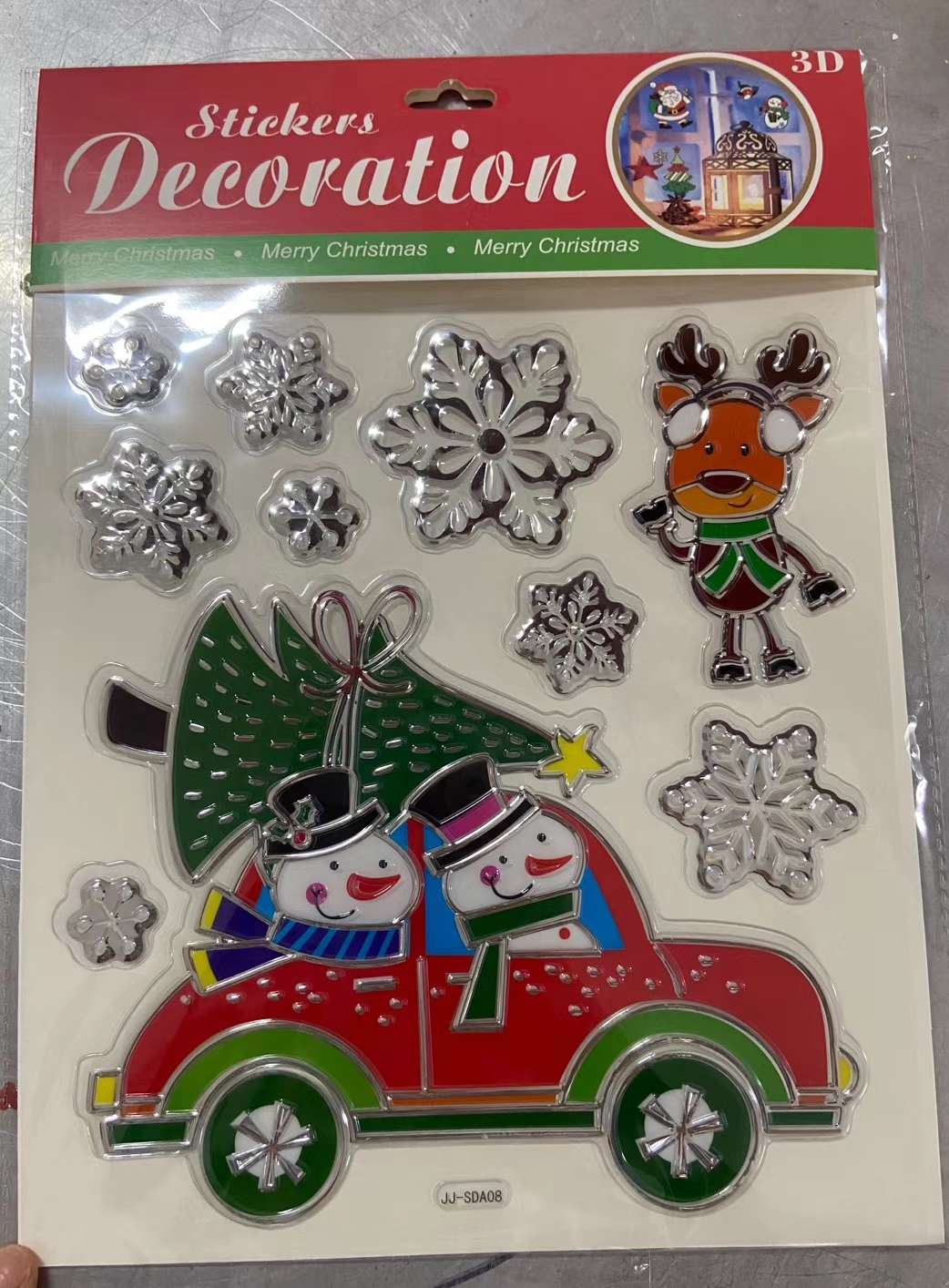 SDA Christmas Series Silver-embossed Vacuum Forming Stickers undefined