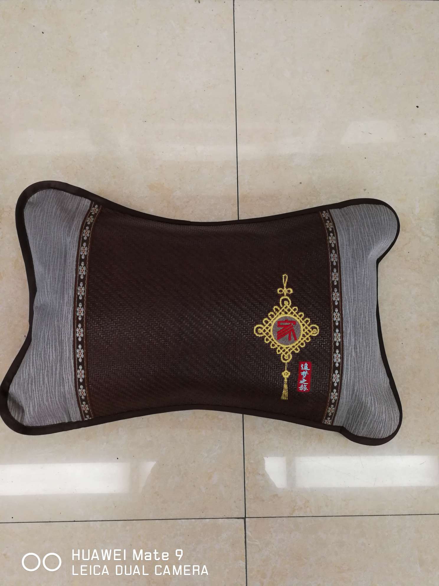 Embroidered large pillow