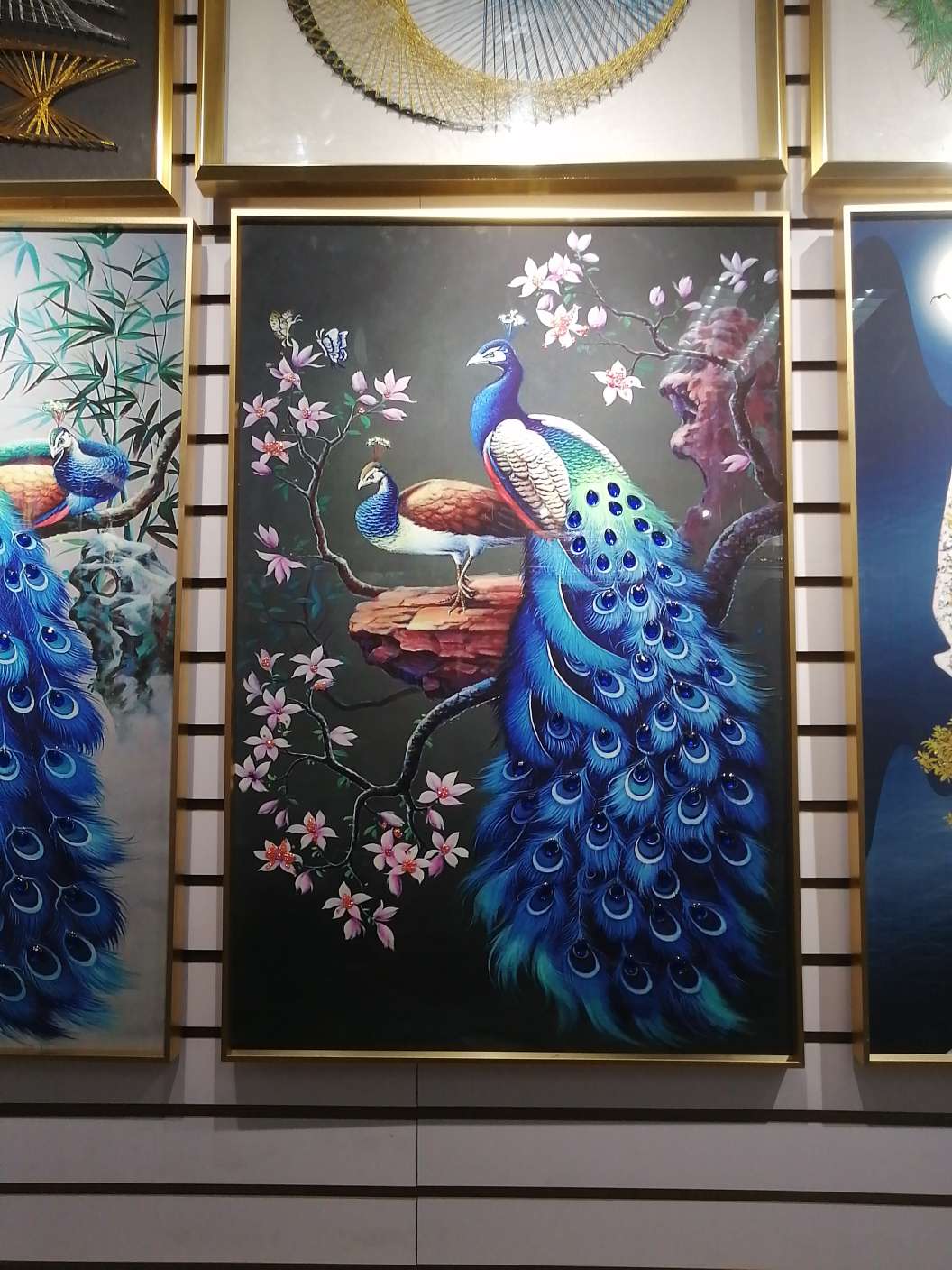 玄关晶瓷镶钻铝合金框装饰画人物橙红时尚女郎酒店客厅走廊过道画详情图6