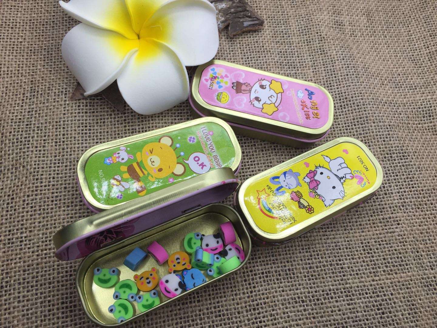 Cute cartoon mini iron box eraser thumbnail