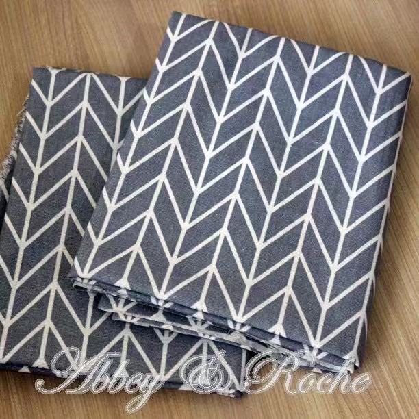 Grey branch linen printed cotton and linen printed curtain pillow cushion printed linen luggage fabric processing DIY fabric thumbnail