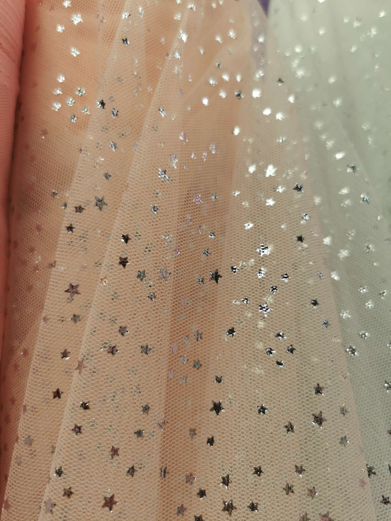 婚纱网纱银色五角星公主裙头饰服装背景图片血牙