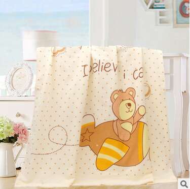 卡通纱布印花无捻童被110*110