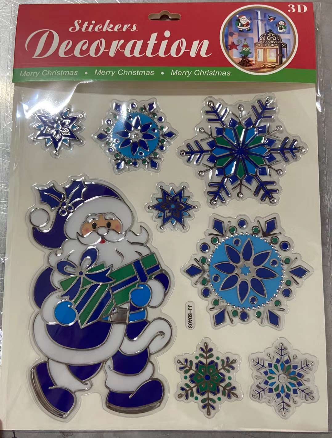 SDA Christmas Series Silver-embossed Vacuum Forming Stickers Specification image