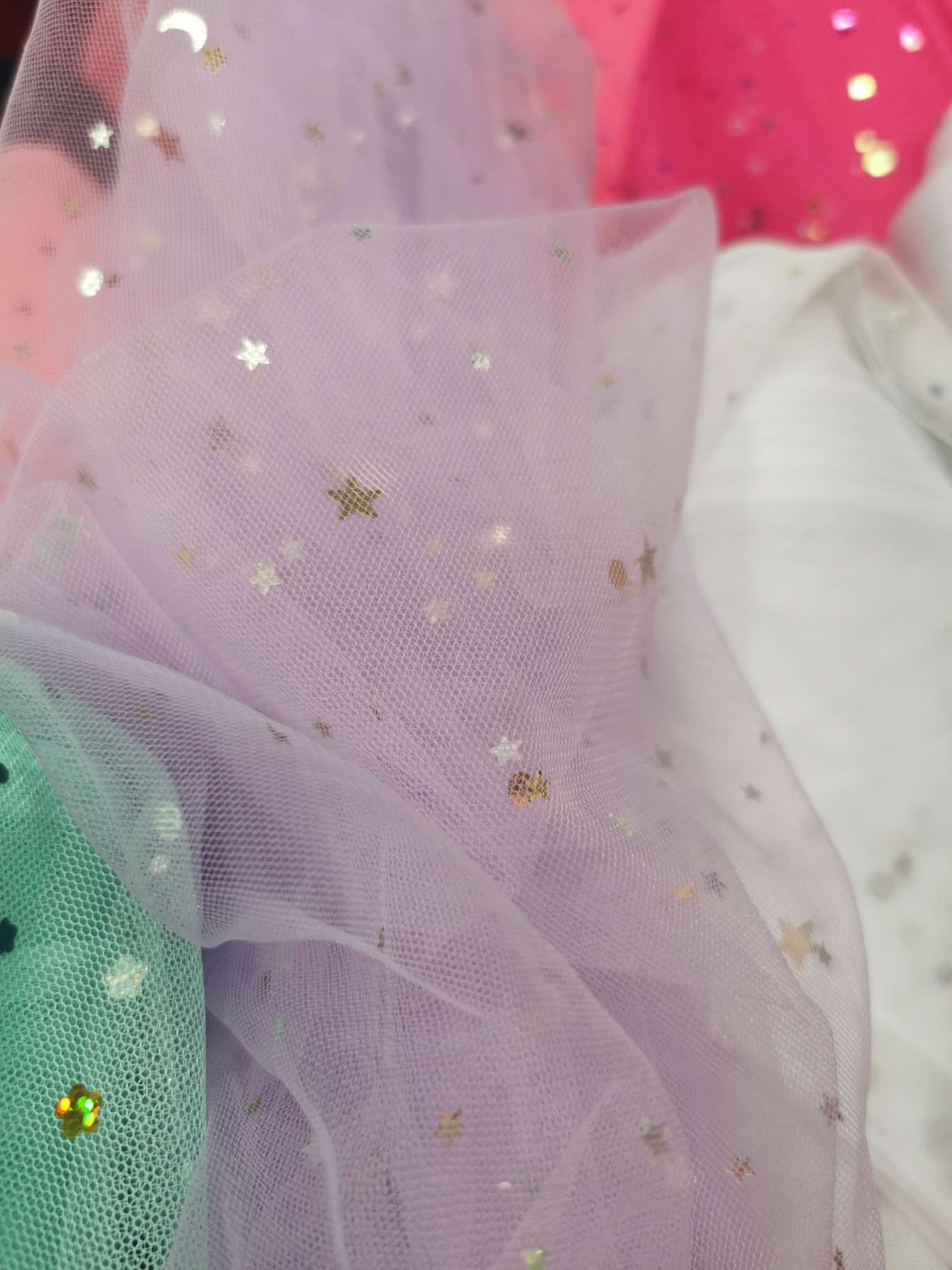 星星月亮太阳网纱公主裙头饰服装背景图片紫色