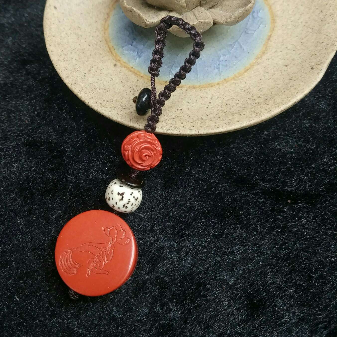 天然朱砂高含量红砂钥匙扣12