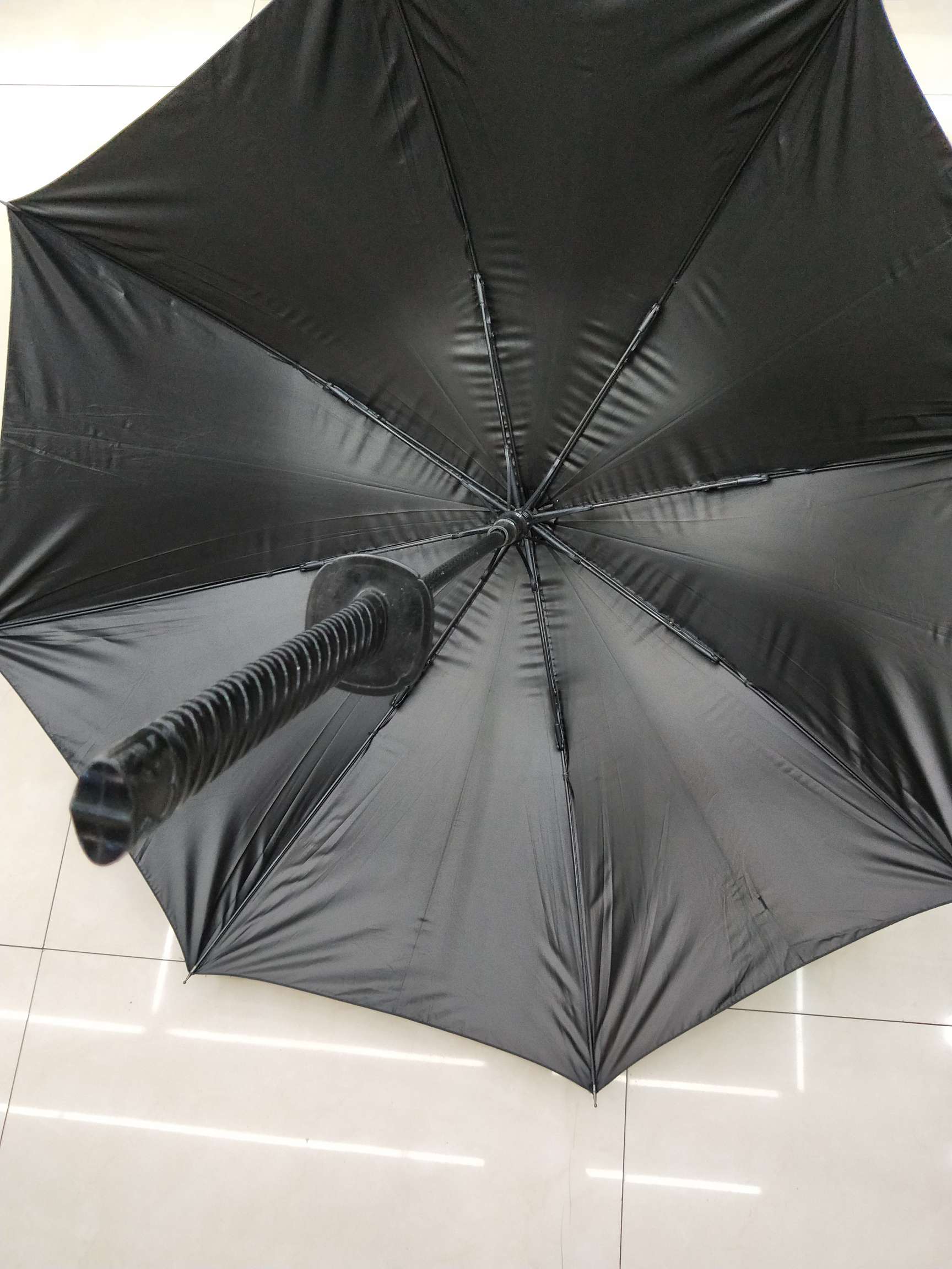 60 cm fiber 8K black rubber black umbrella knife handle details Picture