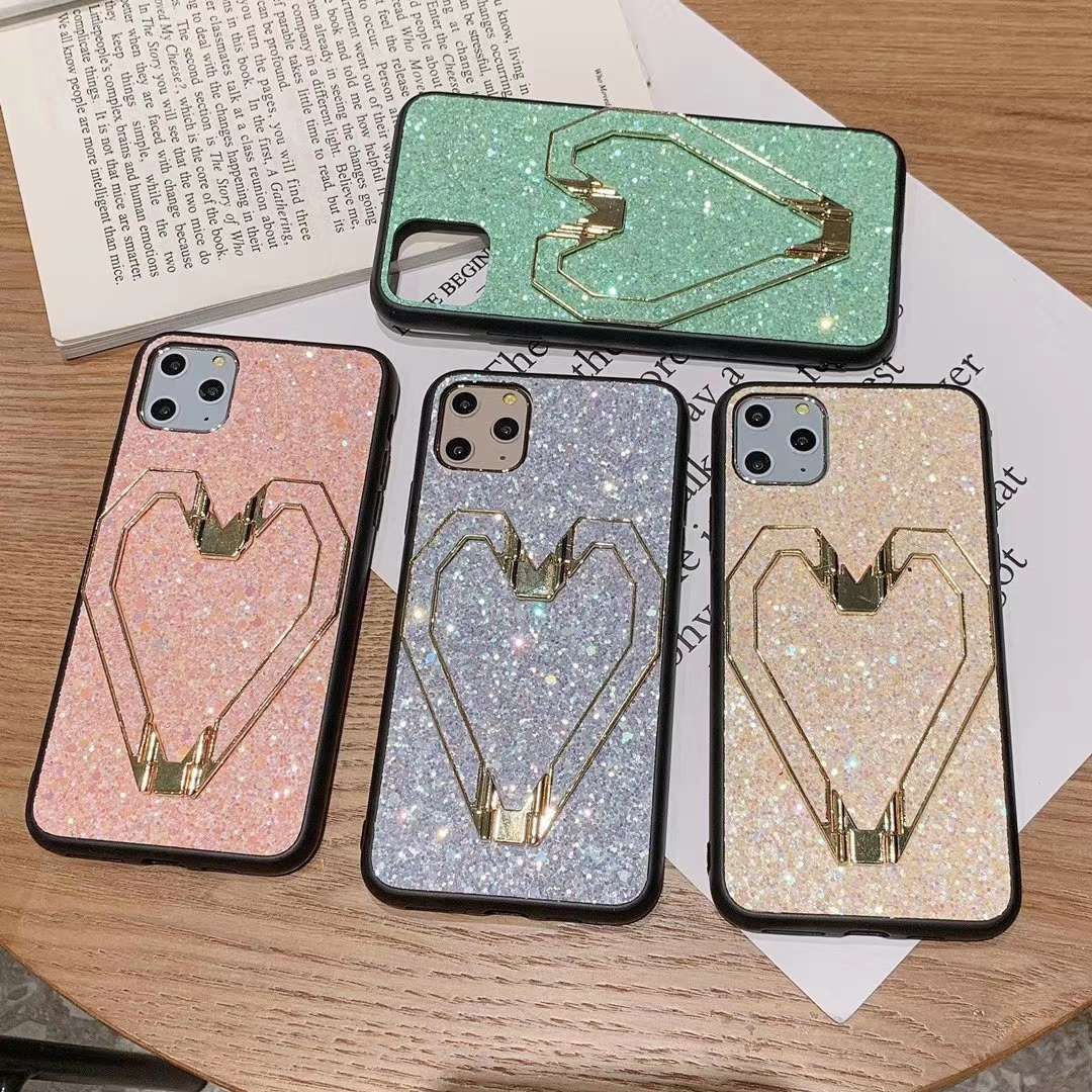 Glitter foldable metal heart bracket