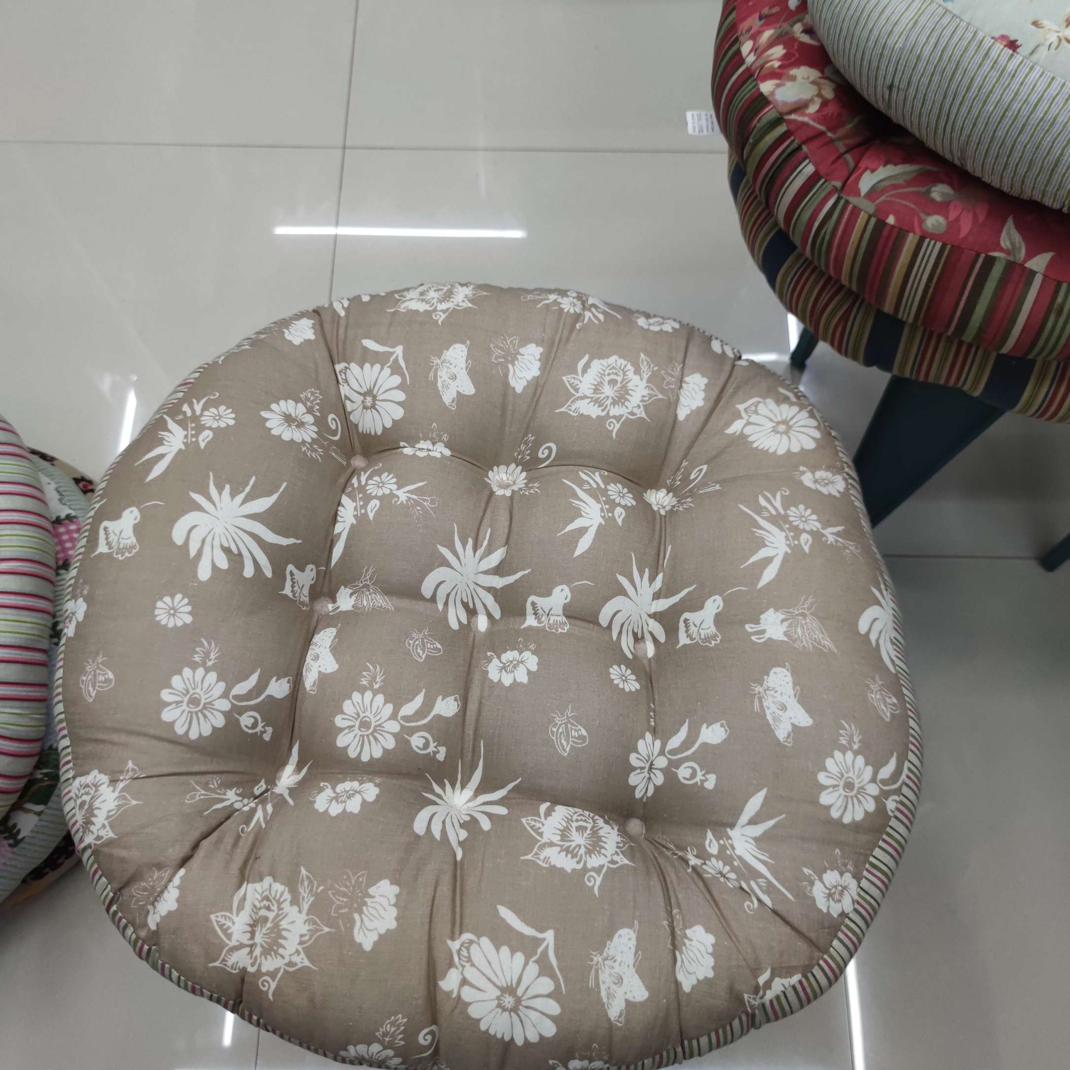 2020 new pillow cushion manufacturer direct sale cotton hemp futon cushion camel color thumbnail