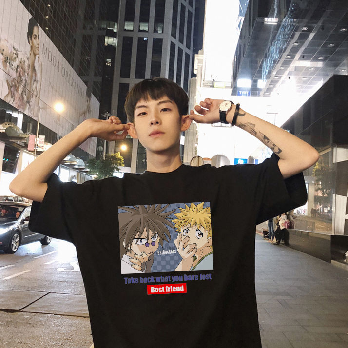 Spring/Summer 2020 pure cotton short-sleeved T-shirt, new Korean style loose Hong Kong style ins Trendy school style round neck T-shirt