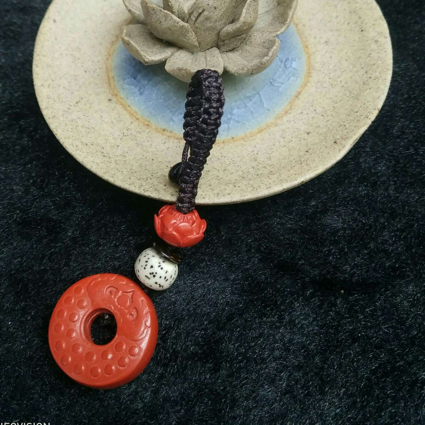 天然朱砂高含量红砂钥匙扣5