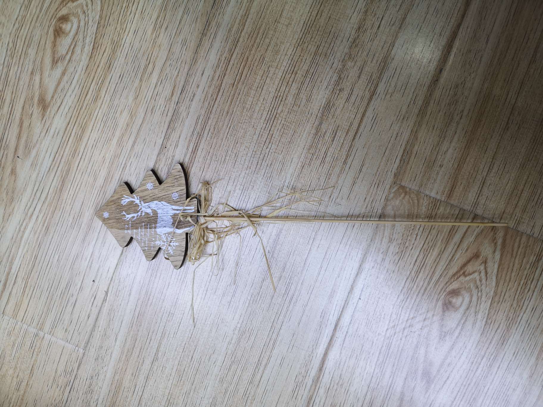 圣诞装饰用品木质圣诞树麋鹿插枝