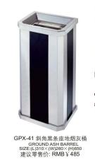 Beveled black-striped floor-standing ash bucket/lacquered floor-standing ash bucket/square flip-top floor-standing ash bucket Item Picture