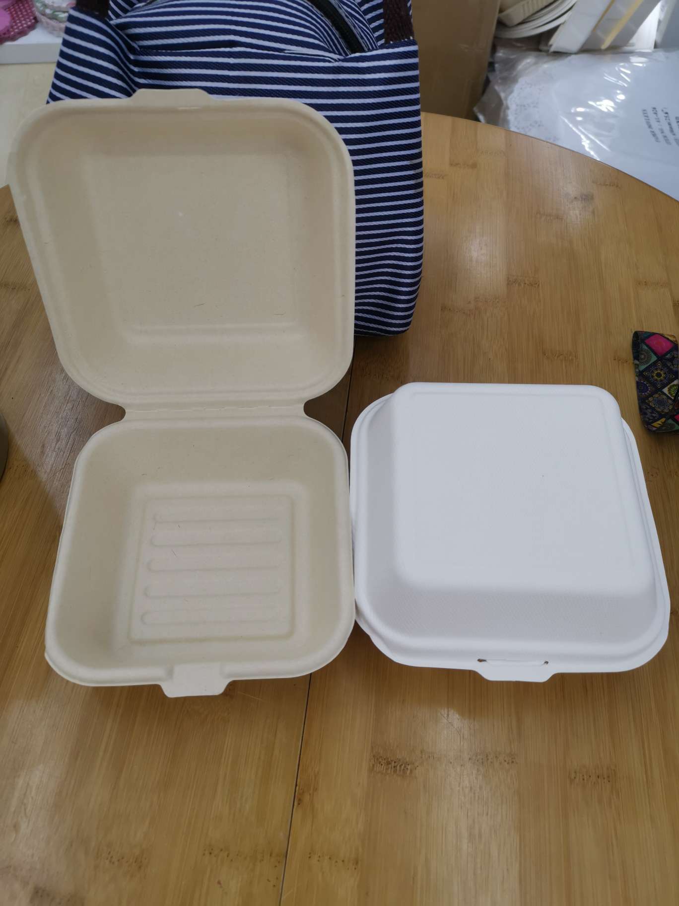 6-inch hamburger box Sugarcane pulp eco-friendly degradable lunch box thumbnail