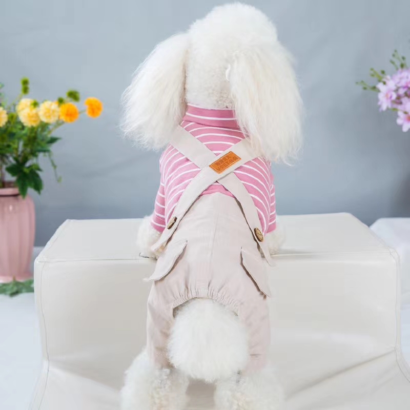 秋冬新款美衣，法牛条绒背带裤！可搭配打底衫，穿着舒服看着新潮，宠物宝宝们让它们打扮打扮出门倍有范产品图