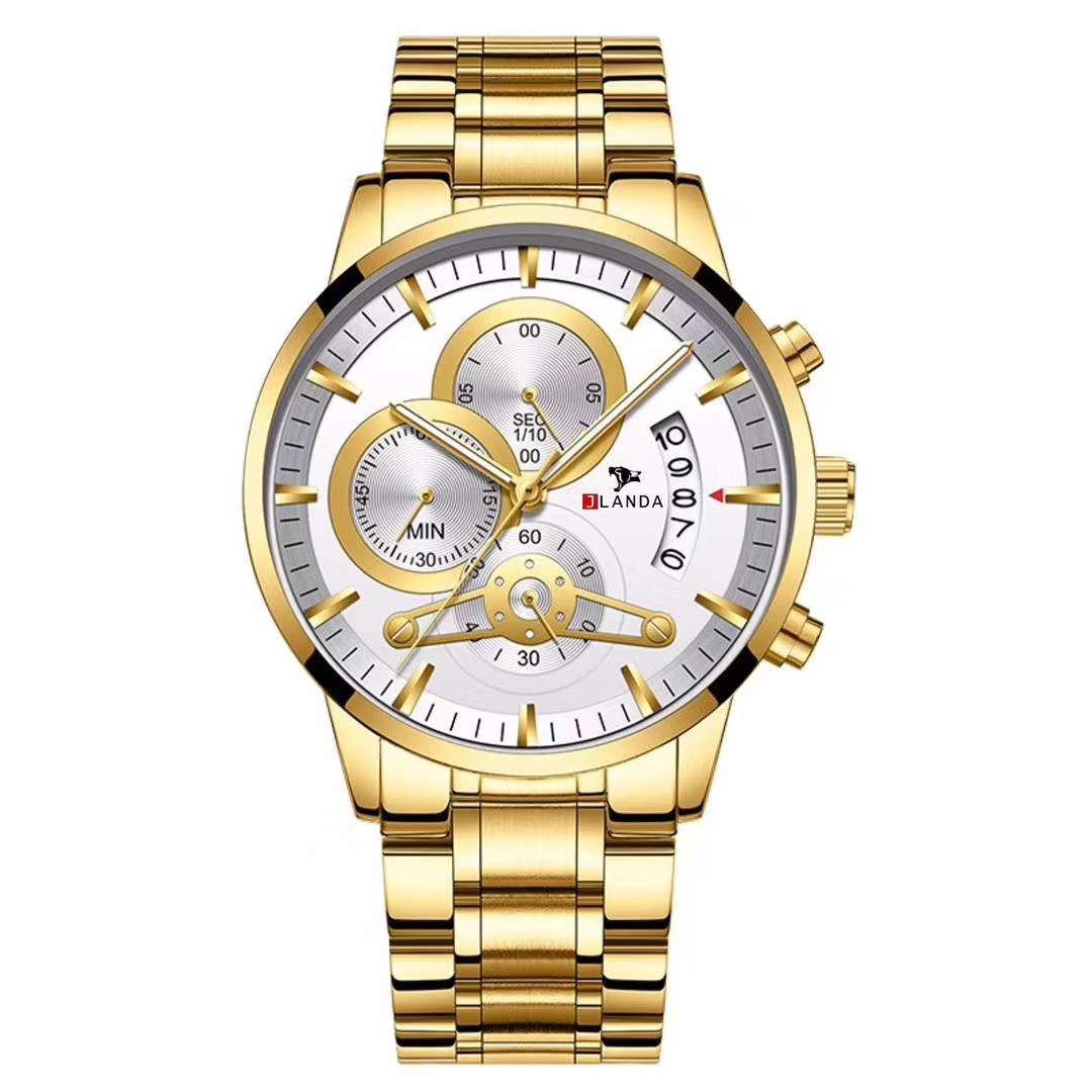 The latest trend of 2020 men's non-mechanical fully automatic waterproof fashionable casual quartz watch with a large dial details Picture