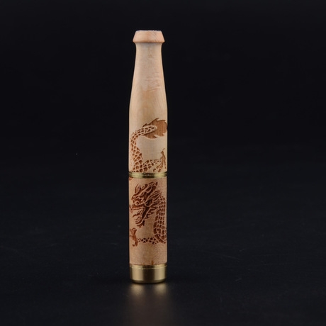 Gloomy woodcut dragon cigarette holder Gold nanmu filter pipe solid wood tobacco manufacturers wholesale thumbnail