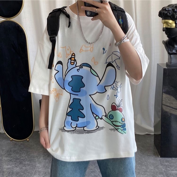 2020春夏季纯棉短袖T恤新款韩版宽松港风ins潮学院风潮流圆领体恤q