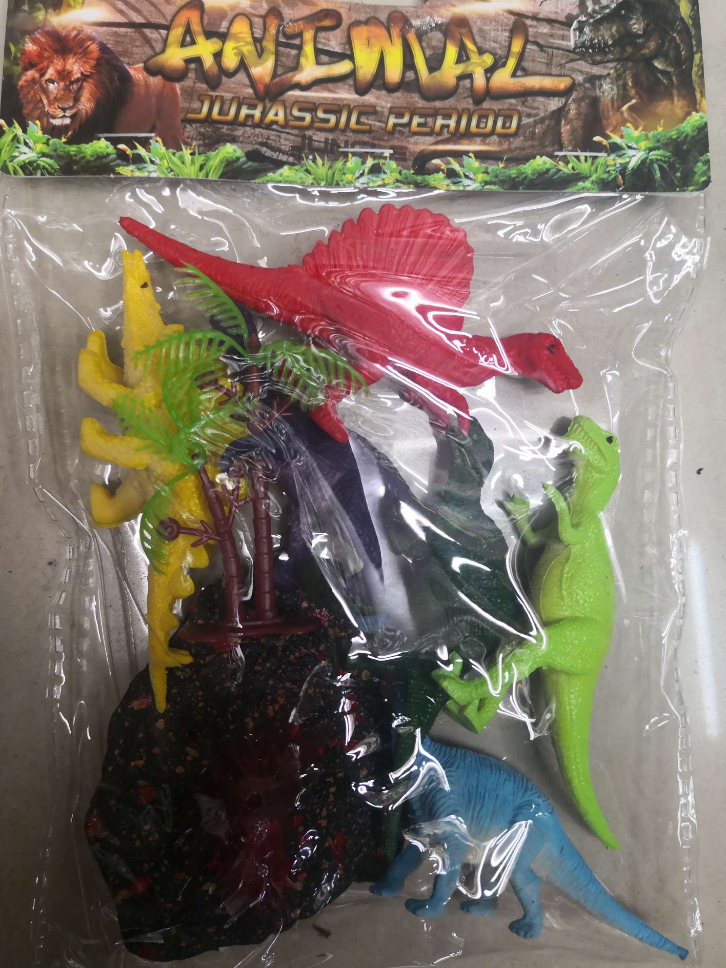 Color card head six pack dinosaurs