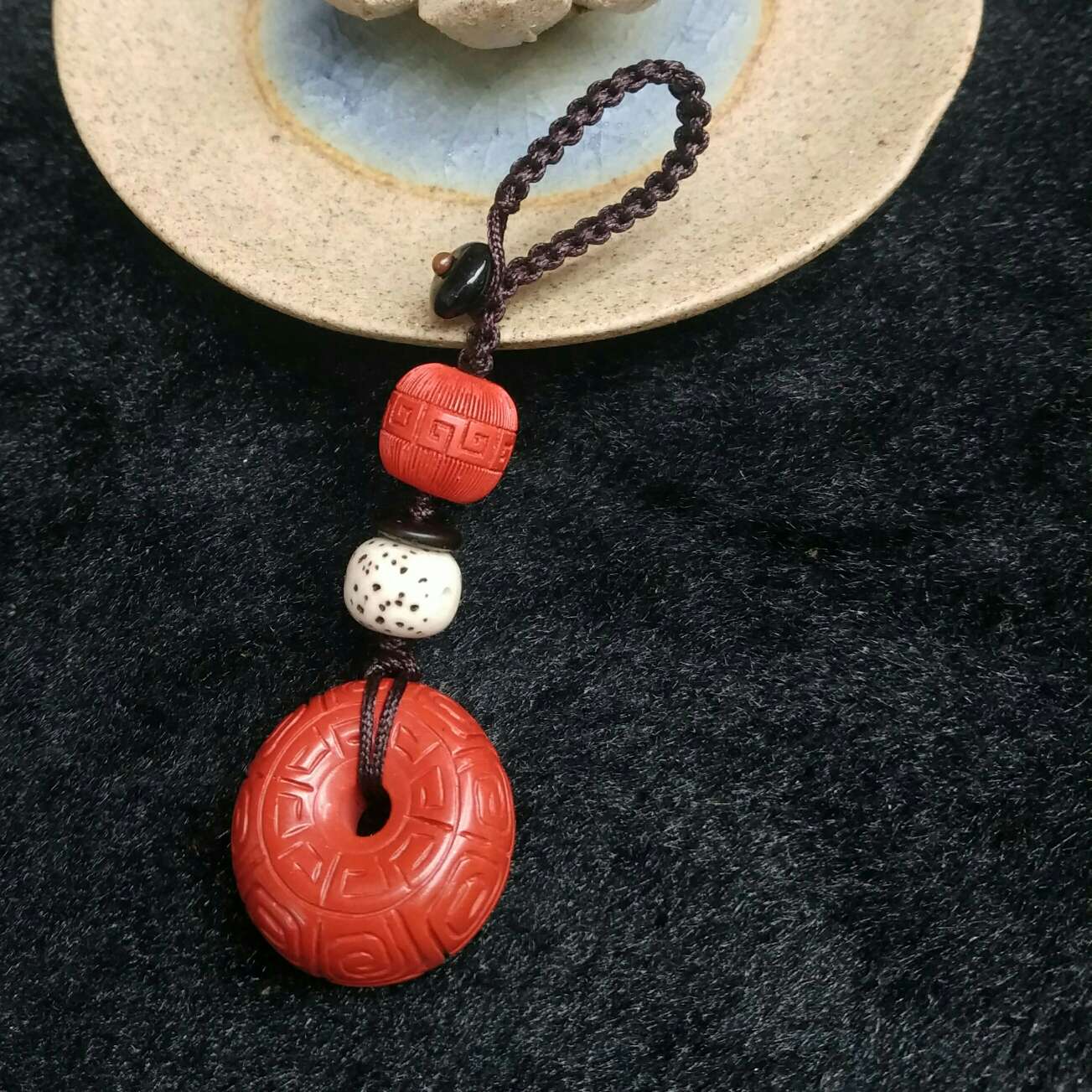 天然朱砂高含量红砂钥匙扣13