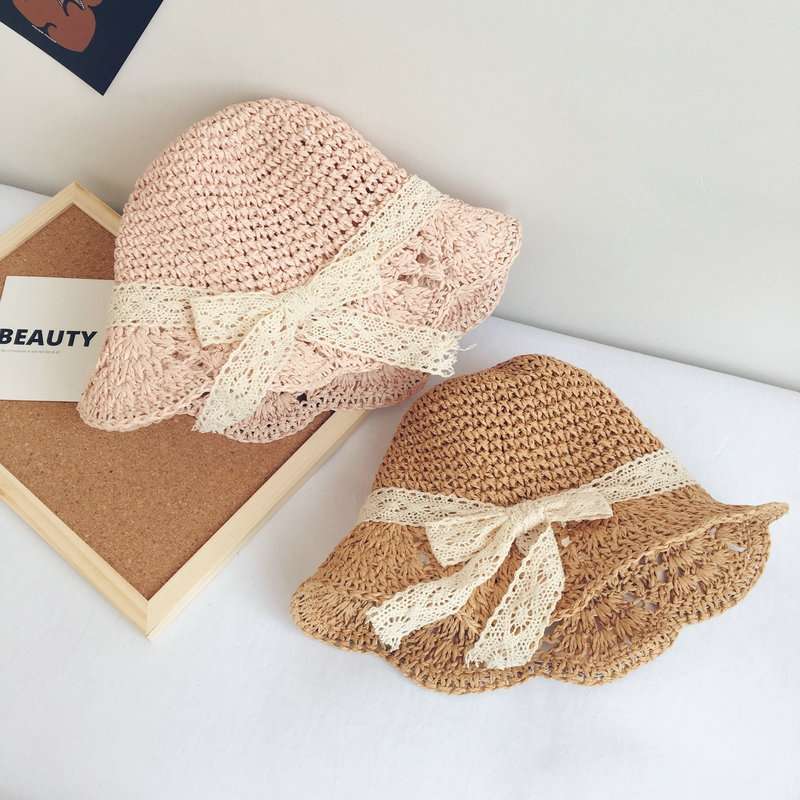 Children's Hats Summer Shade Fisherman Hat Straw Hat 1-2 Years Old Girl Baby Cool Hat Princess Hat 3 Girls Basin Hat 4 Tide