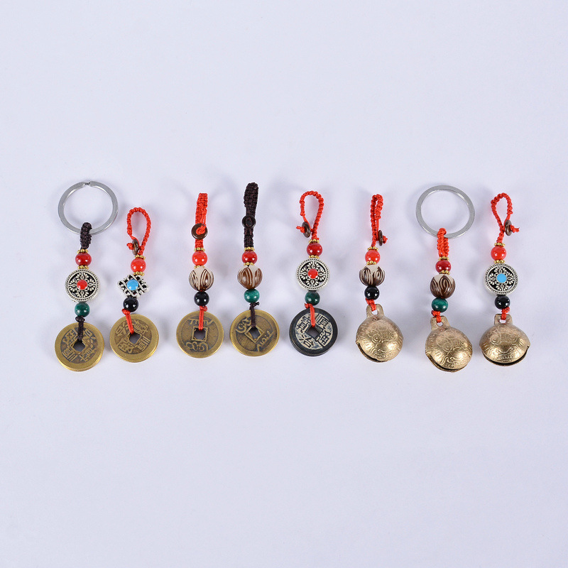 Wholesale of antique coins, genuine copper Five Emperors coins, keychains, pendants, decorative gifts and ornaments details Picture