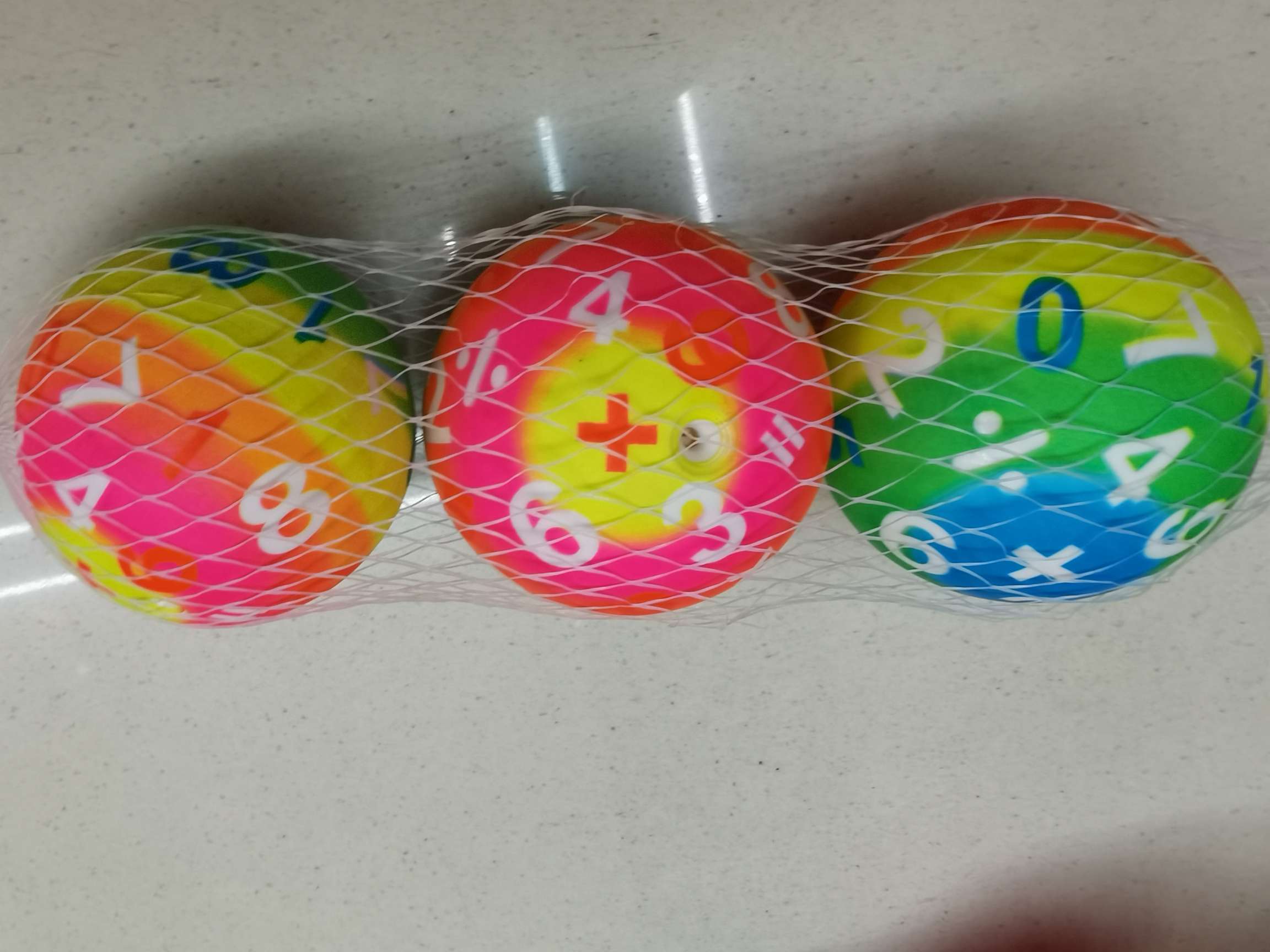 6mm环保彩虹印数字3个组合一套