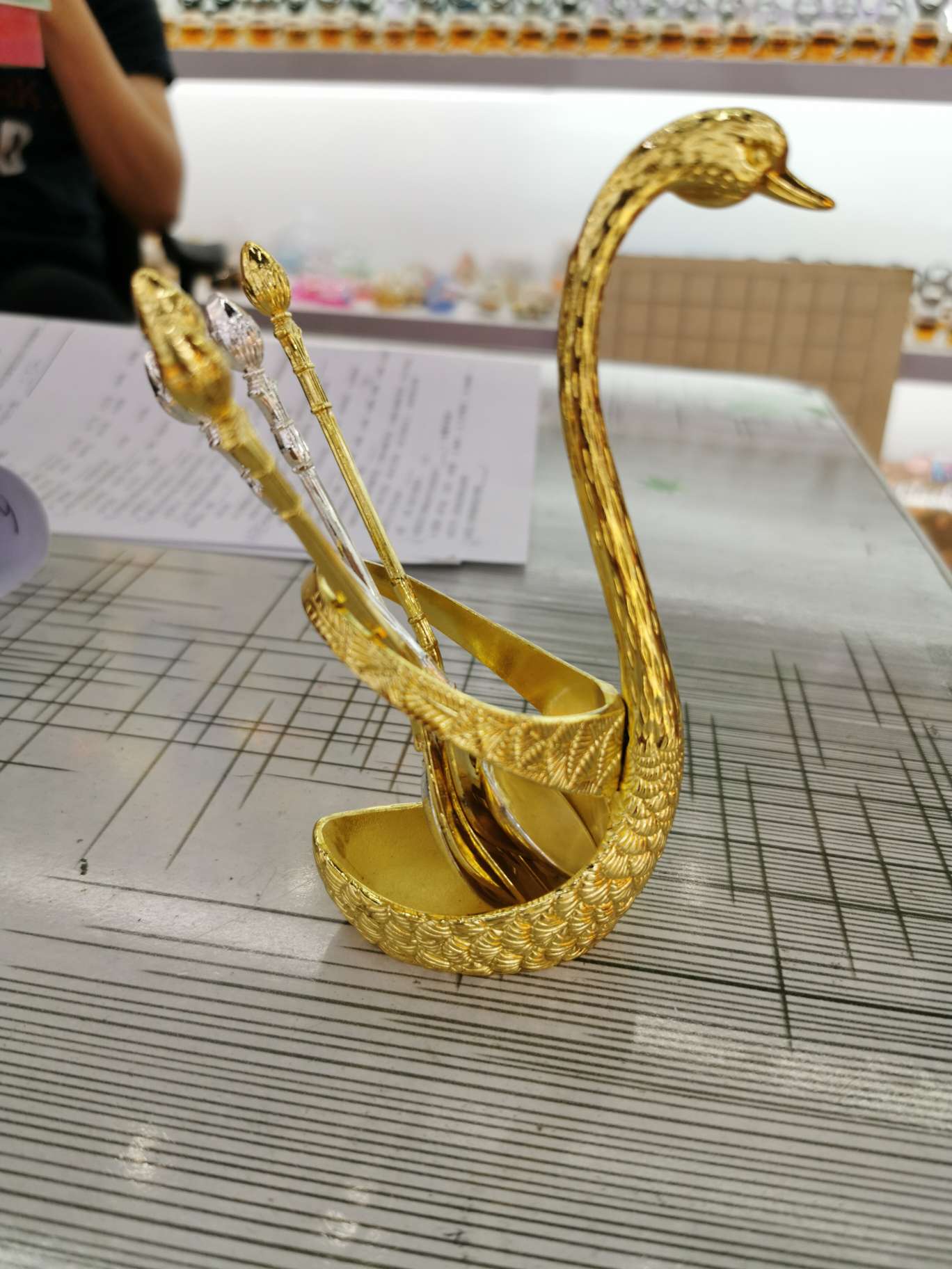 俄罗斯水果叉水果勺餐具酒吧kTⅤ天鹅金属水果勺叉子居家用品细节图