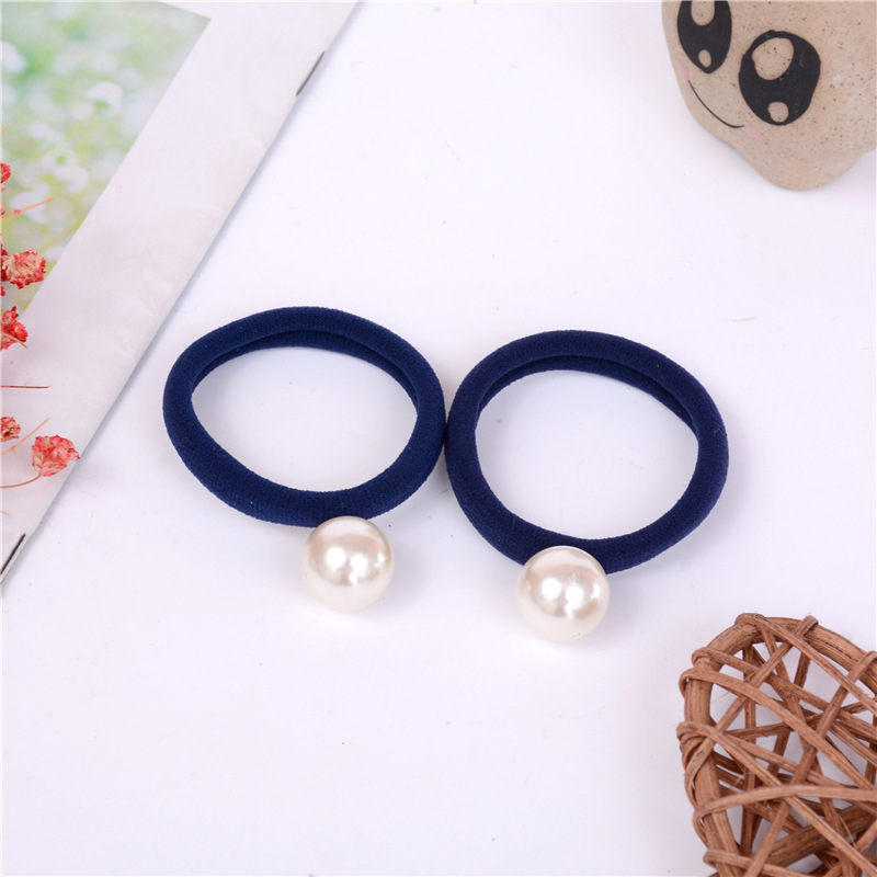 厂家直供毛巾圈大珍珠发饰时尚甜美女式扎头发高弹力发圈发饰批发详情图6