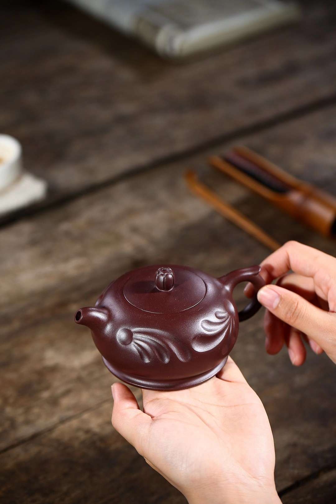 Pure hand made purple clay pot thumbnail