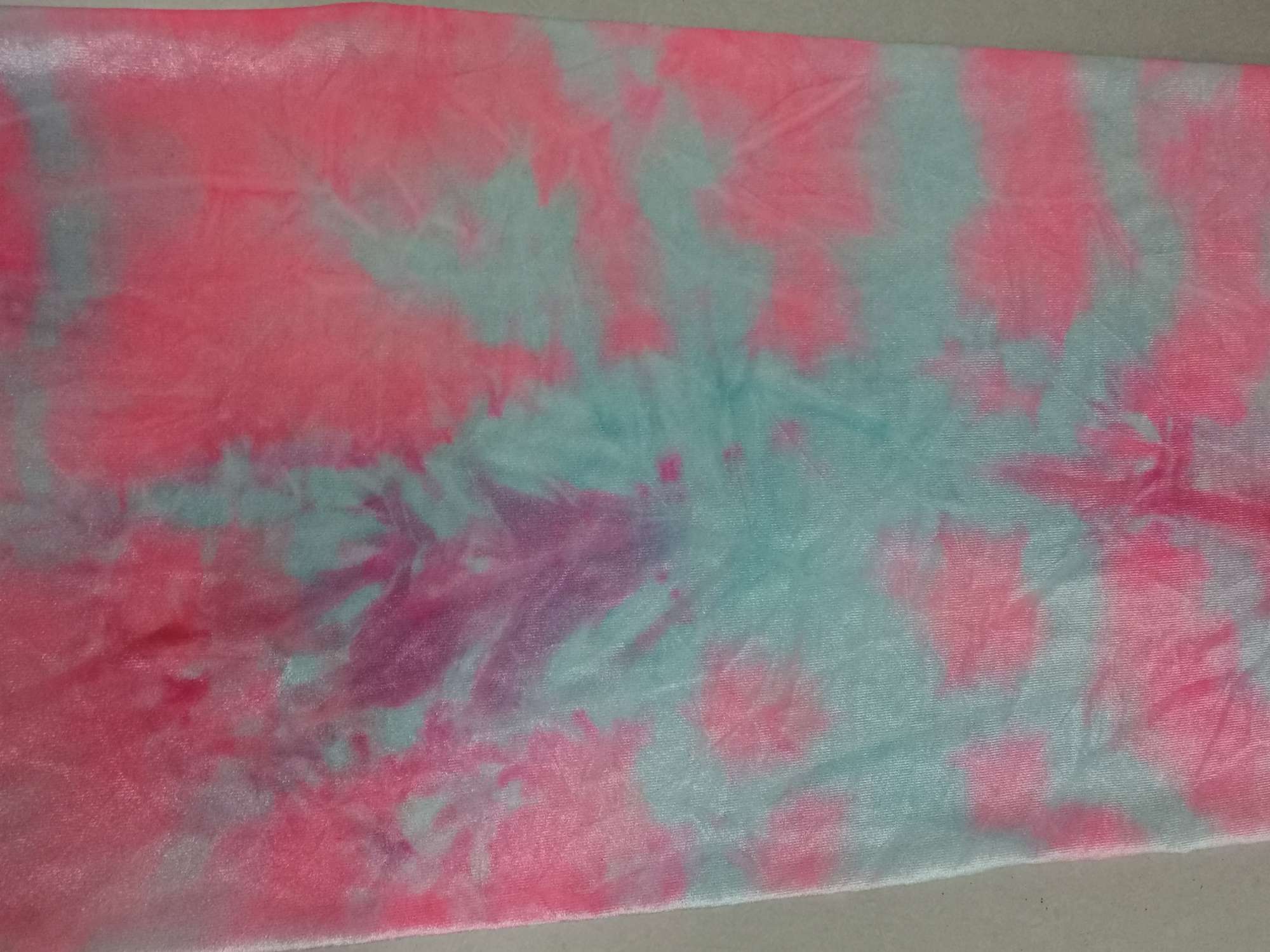 Pink White Korean Velvet Tie Dye details Picture