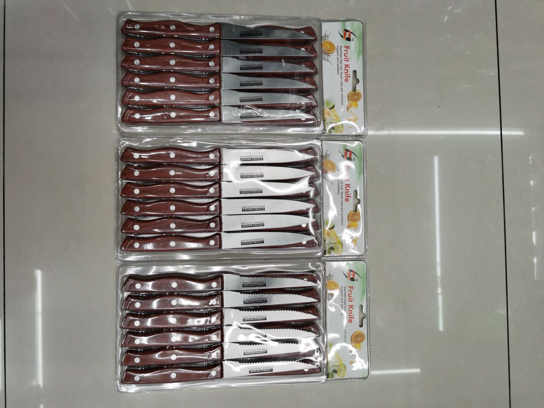 HM264 12PC Wood grain seahorse handle boning knife/universal knife/steak knife