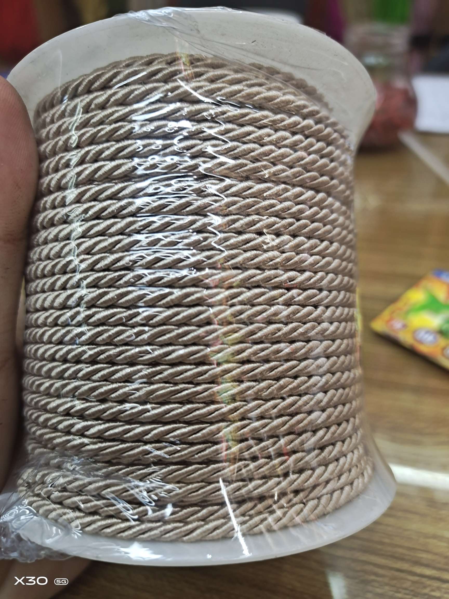 3mm polyester three-strand rope, garment accessory rope and decorative rope